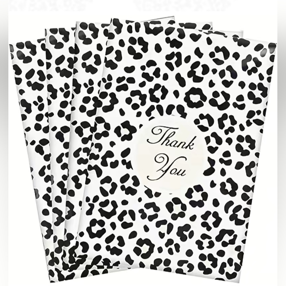 10 ct New Thank you, Leopard Print Polymailers 10x13